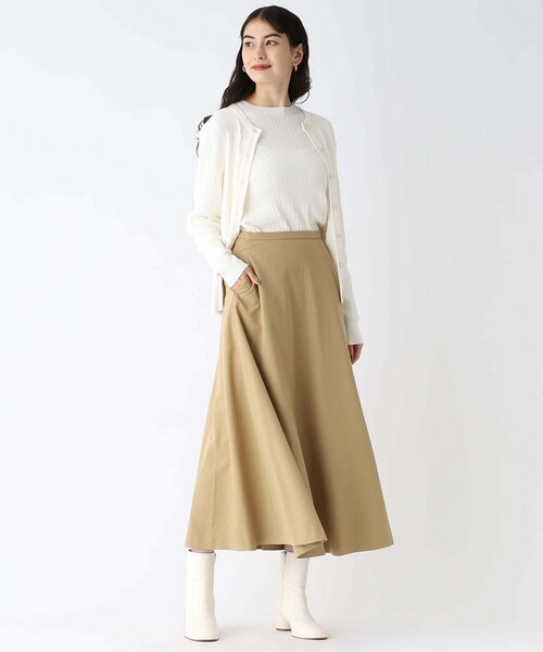 OPAQUE.CLIP（オペークドットクリップ）の「◆スクエアトゥ円柱ヒールショートブーツ（ブーツ・レディース・ベージュ系6/ホワイト/ブラック系6・03/02）」の4枚目の写真