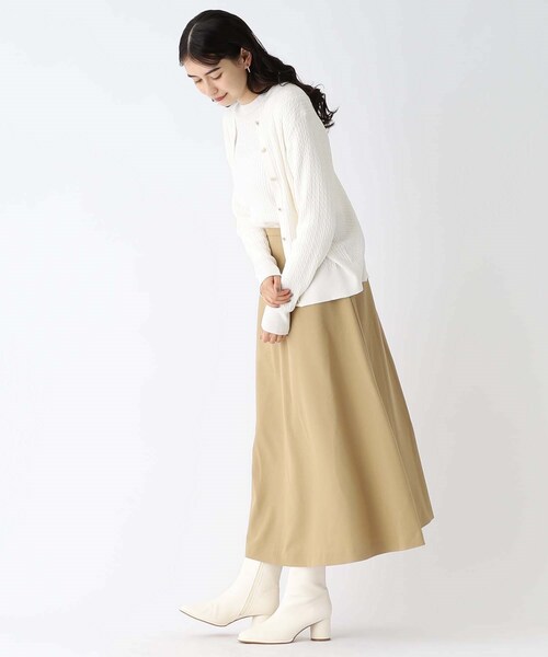 OPAQUE.CLIP（オペークドットクリップ）の「◆スクエアトゥ円柱ヒールショートブーツ（ブーツ・レディース・ベージュ系6/ホワイト/ブラック系6・03/02）」の7枚目の写真