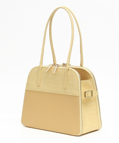 CISLYS(シスリス)の「【CISLYS】Docking croco BAG(ハンドバッグ・レディース・ベージュ/ブラック・FREE)」の3枚目の写真