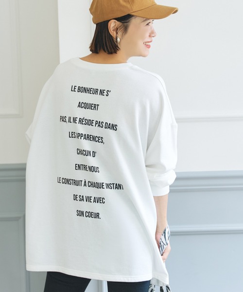 coca(coca)(コカ)の「アソートプリントオーバースウェット(スウェット・レディース・ネイビー/ワインレッド/ライトグレー/ホワイト・M/L)」の2枚目の写真