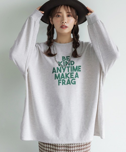 coca(coca)(コカ)の「アソートプリントオーバースウェット(スウェット・レディース・ネイビー/ワインレッド/ライトグレー/ホワイト・M/L)」の3枚目の写真