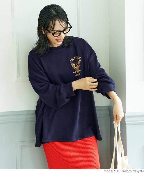 coca(coca)(コカ)の「アソートプリントオーバースウェット(スウェット・レディース・ネイビー/ワインレッド/ライトグレー/ホワイト・M/L)」の10枚目の写真