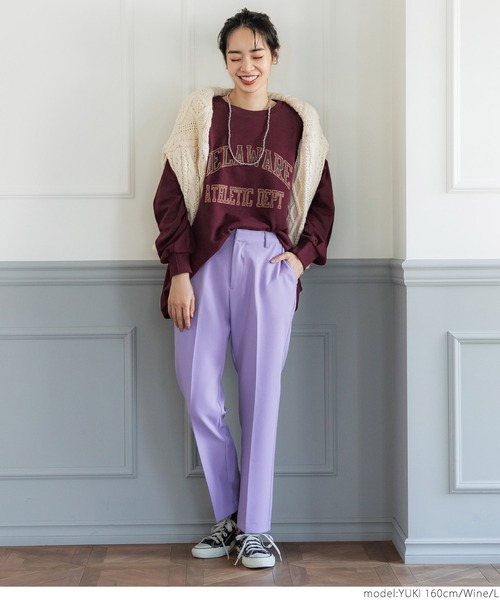 coca(coca)(コカ)の「アソートプリントオーバースウェット(スウェット・レディース・ネイビー/ワインレッド/ライトグレー/ホワイト・M/L)」の12枚目の写真