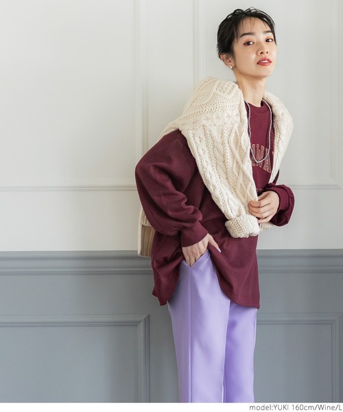 coca(coca)(コカ)の「アソートプリントオーバースウェット(スウェット・レディース・ネイビー/ワインレッド/ライトグレー/ホワイト・M/L)」の16枚目の写真