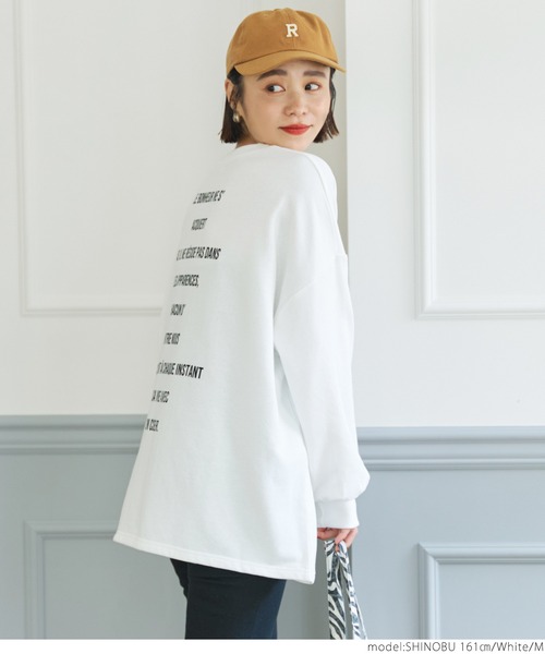 coca(coca)(コカ)の「アソートプリントオーバースウェット(スウェット・レディース・ネイビー/ワインレッド/ライトグレー/ホワイト・M/L)」の7枚目の写真