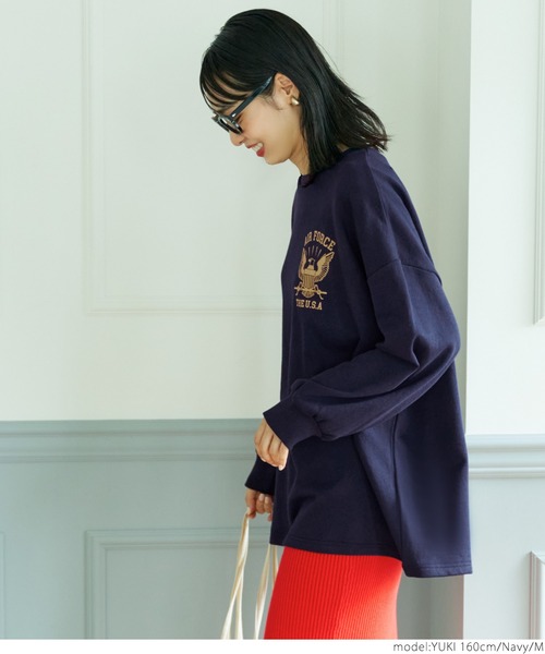 coca(coca)(コカ)の「アソートプリントオーバースウェット(スウェット・レディース・ネイビー/ワインレッド/ライトグレー/ホワイト・M/L)」の13枚目の写真