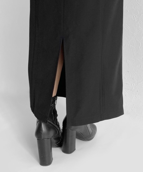 LVEU.（ラブユ.）の「【セットアップ対応】2way high waist tight skirt / 2WAYハイウエストタイトスカート（サスペンダー付き）（スカート・レディース・ブラック/ブラウン/マスタード・FREE）」の7枚目の写真