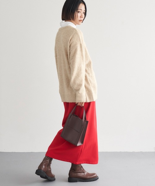 Chaco closet(チャコ クローゼット)の「ニットジャガードメッセージロゴプルオーバー(ニット/セーター・レディース・ライトグレー/ピンク/ネイビー/ベージュ・FREE)」の6枚目の写真