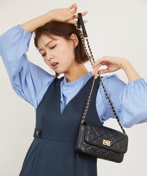 チェーンベルトキルティングショルダー バッグ