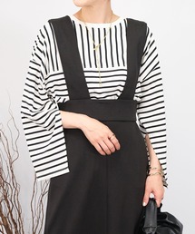 ＡＮＤＪ | 【2022/AW】パネルボーダー袖スリットTシャツ(Tシャツ/カットソー)