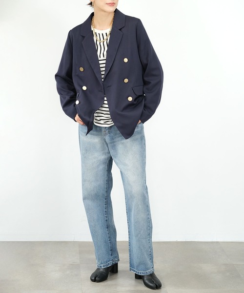 ANDJ(アンドジェイ)の「【2022/AW】パネルボーダー袖スリットTシャツ(Tシャツ/カットソー・レディース・ブラック/オフホワイト/ブラウン・M)」の10枚目の写真