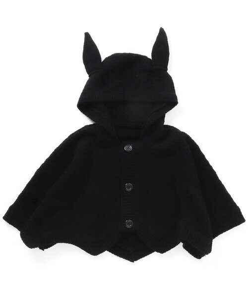 BREEZE（ブリーズ）の「ベビーニットマント（おくるみ・キッズ・ブラック/アイボリー・80）」の11枚目の写真