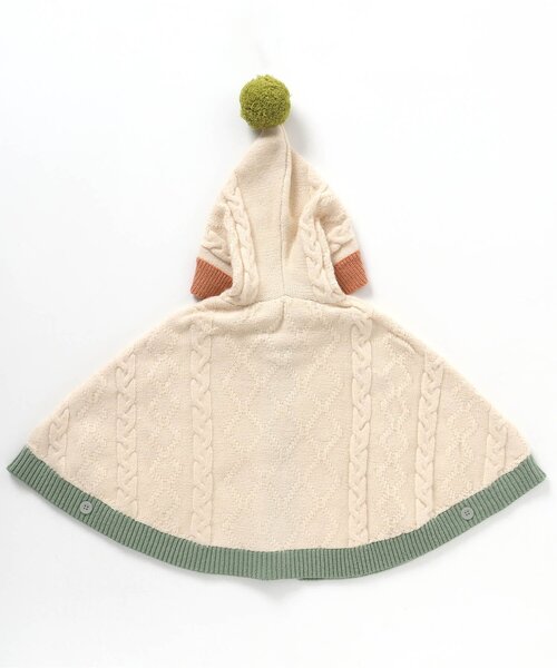 BREEZE（ブリーズ）の「ベビーニットマント（おくるみ・キッズ・ブラック/アイボリー・80）」の13枚目の写真