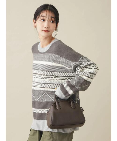 CRAFT STANDARD BOUTIQUE（クラフトスタンダードブティック）の「ジャガードプルオーバー　◆（ニット/セーター・レディース・グレー/アイボリー・FREE）」の6枚目の写真