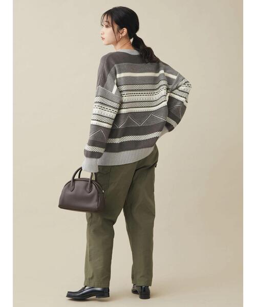 CRAFT STANDARD BOUTIQUE（クラフトスタンダードブティック）の「ジャガードプルオーバー　◆（ニット/セーター・レディース・グレー/アイボリー・FREE）」の9枚目の写真