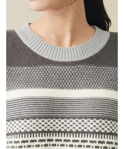 CRAFT STANDARD BOUTIQUE（クラフトスタンダードブティック）の「ジャガードプルオーバー　◆（ニット/セーター・レディース・グレー/アイボリー・FREE）」の11枚目の写真