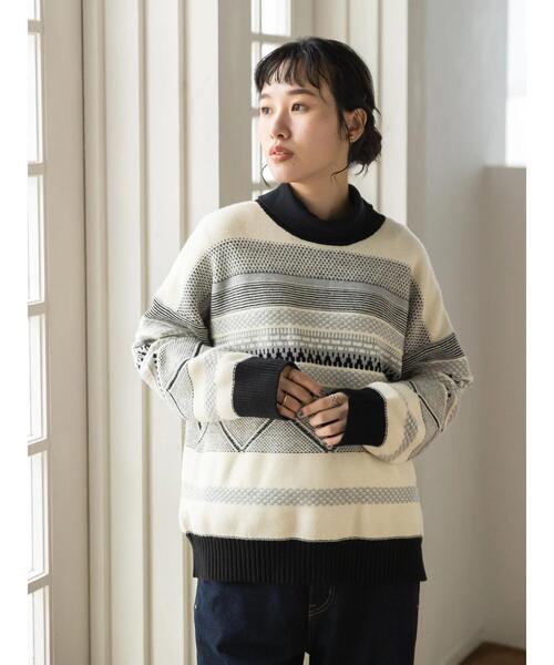 CRAFT STANDARD BOUTIQUE（クラフトスタンダードブティック）の「ジャガードプルオーバー　◆（ニット/セーター・レディース・グレー/アイボリー・FREE）」の14枚目の写真