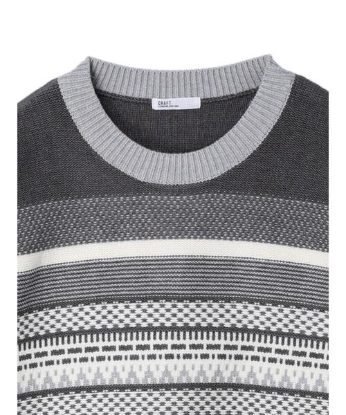 CRAFT STANDARD BOUTIQUE（クラフトスタンダードブティック）の「ジャガードプルオーバー　◆（ニット/セーター・レディース・グレー/アイボリー・FREE）」の22枚目の写真