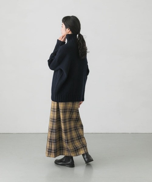 かぐれ（カグレ）の「タータンチェックストレートスカート（スカート・レディース・ベージュ/グレー・FREE）」の13枚目の写真