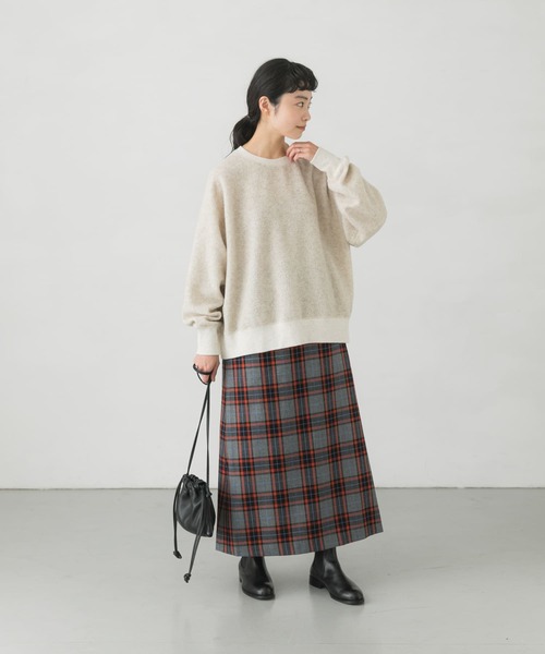 WEB限定カラー かぐれ（カグレ）の「タータンチェックストレートスカート スカート