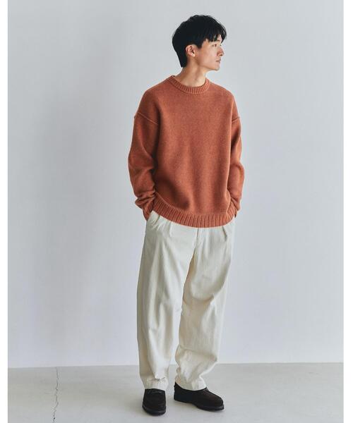 green label relaxing（グリーンレーベルリラクシング）の「Morley  クルー ニット（ニット/セーター・メンズ・ブラウン/ダークグリーン/オフホワイト・S/M/L）」の4枚目の写真