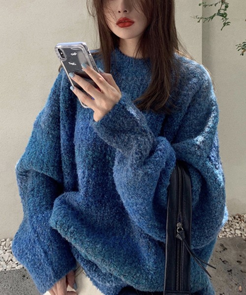 Girly Doll（ガーリードール）の「グラデーションカラーニットセーター（ニット/セーター・レディース・グレー/パープル/ブルー/キャメル/ピンク/オレンジ/ブラウン・F）」の10枚目の写真