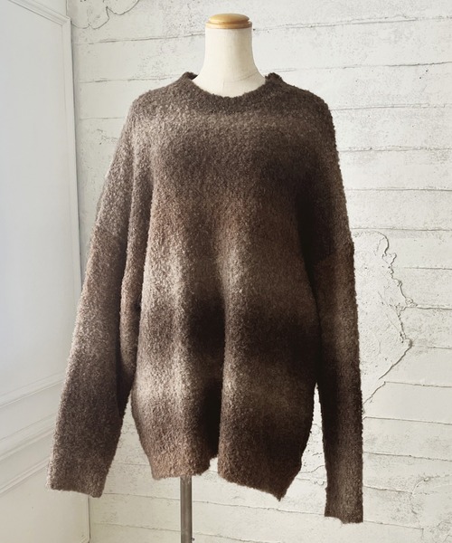 Girly Doll（ガーリードール）の「グラデーションカラーニットセーター（ニット/セーター・レディース・グレー/パープル/ブルー/キャメル/ピンク/オレンジ/ブラウン・F）」の21枚目の写真