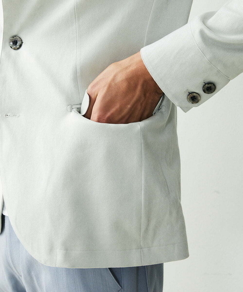 MICHEL KLEIN HOMME   （ミッシェルクランオム）の「【2023年モデル】ベジタブルスエードジャケット（テーラードジャケット・メンズ・ライトグリーン/ライトグレー・MEDIUM/LARGE/X-LARGE）」の10枚目の写真