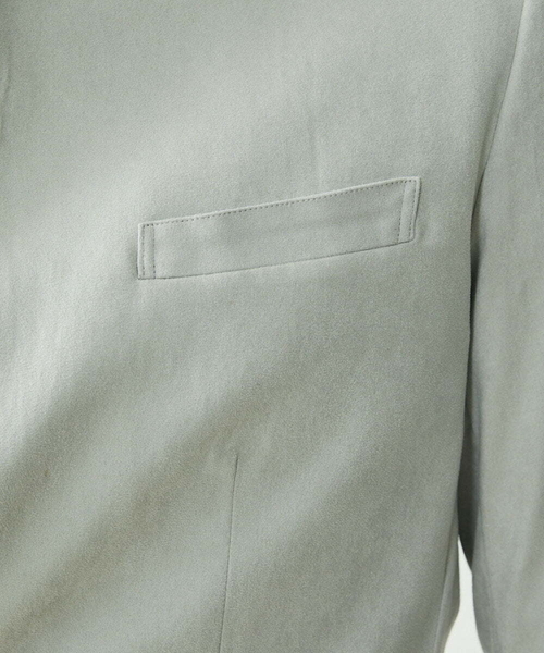 MICHEL KLEIN HOMME   （ミッシェルクランオム）の「【2023年モデル】ベジタブルスエードジャケット（テーラードジャケット・メンズ・ライトグリーン/ライトグレー・MEDIUM/LARGE/X-LARGE）」の8枚目の写真
