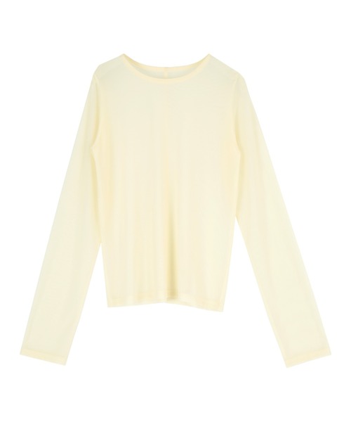 titivate(ティティベイト)の「クルーネックシアートップス(Tシャツ/カットソー・レディース・オレンジ/ラベンダー/ライトグリーン/アイボリー/ブラック・FREE)」の6枚目の写真