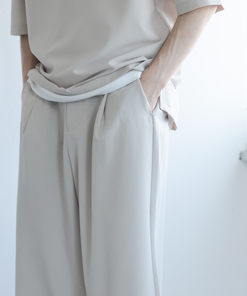 SENSE OF PLACE by URBAN RESEARCH(センスオブプレイスバイアーバンリサーチ)の「『セットアップ対応』『イージーケア』 タックボリュームワイドスラックス(スラックス・メンズ・ブルー/カーキ/ブラウン/ブラック/ライトベージュ・SMALL/LARGE/MEDIUM)」の6枚目の写真