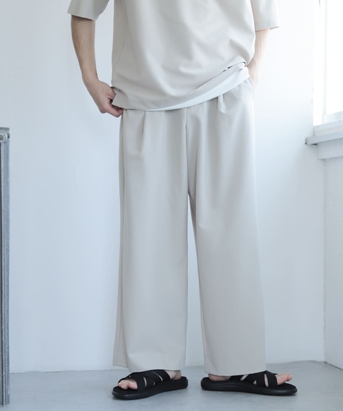 SENSE OF PLACE by URBAN RESEARCH(センスオブプレイスバイアーバンリサーチ)の「『セットアップ対応』『イージーケア』 タックボリュームワイドスラックス(スラックス・メンズ・ブルー/カーキ/ブラウン/ブラック/ライトベージュ・SMALL/LARGE/MEDIUM)」の7枚目の写真