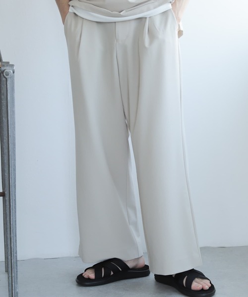 SENSE OF PLACE by URBAN RESEARCH(センスオブプレイスバイアーバンリサーチ)の「『セットアップ対応』『イージーケア』 タックボリュームワイドスラックス(スラックス・メンズ・ブルー/カーキ/ブラウン/ブラック/ライトベージュ・SMALL/LARGE/MEDIUM)」の8枚目の写真