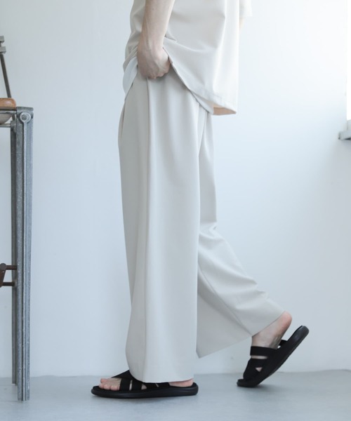 SENSE OF PLACE by URBAN RESEARCH(センスオブプレイスバイアーバンリサーチ)の「『セットアップ対応』『イージーケア』 タックボリュームワイドスラックス(スラックス・メンズ・ブルー/カーキ/ブラウン/ブラック/ライトベージュ・SMALL/LARGE/MEDIUM)」の10枚目の写真