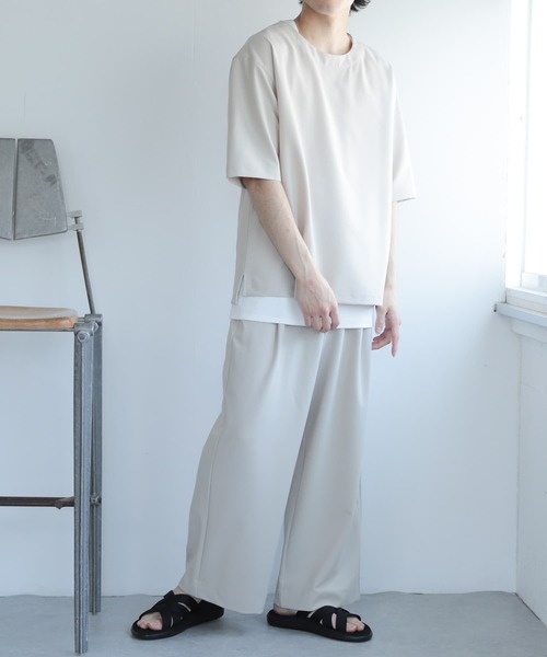 SENSE OF PLACE by URBAN RESEARCH(センスオブプレイスバイアーバンリサーチ)の「『セットアップ対応』『イージーケア』 タックボリュームワイドスラックス(スラックス・メンズ・ブルー/カーキ/ブラウン/ブラック/ライトベージュ・SMALL/LARGE/MEDIUM)」の12枚目の写真