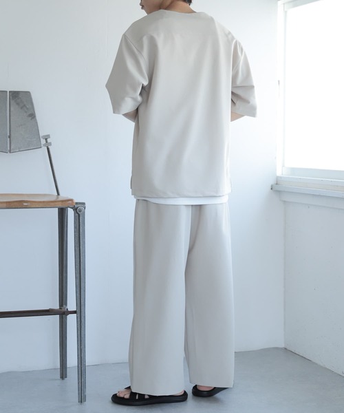 SENSE OF PLACE by URBAN RESEARCH(センスオブプレイスバイアーバンリサーチ)の「『セットアップ対応』『イージーケア』 タックボリュームワイドスラックス(スラックス・メンズ・ブルー/カーキ/ブラウン/ブラック/ライトベージュ・SMALL/LARGE/MEDIUM)」の14枚目の写真