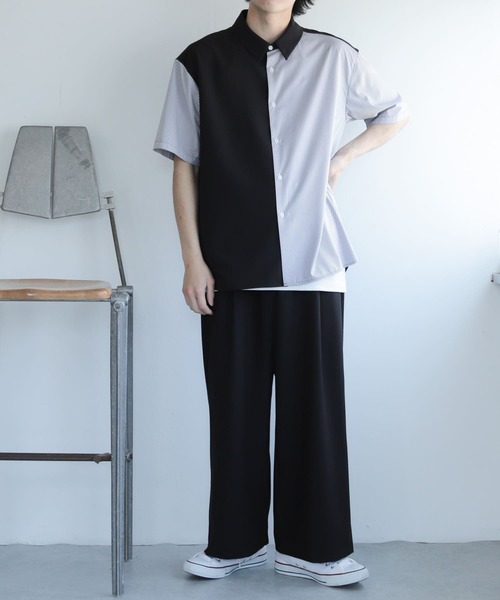 SENSE OF PLACE by URBAN RESEARCH(センスオブプレイスバイアーバンリサーチ)の「『セットアップ対応』『イージーケア』 タックボリュームワイドスラックス(スラックス・メンズ・ブルー/カーキ/ブラウン/ブラック/ライトベージュ・SMALL/LARGE/MEDIUM)」の17枚目の写真