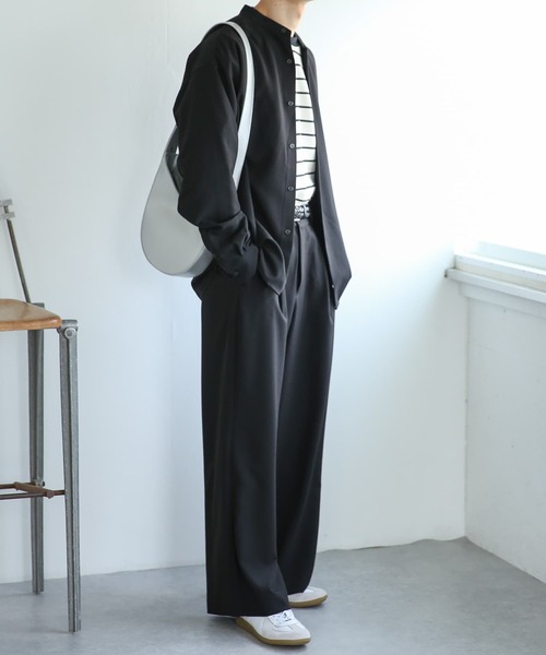 SENSE OF PLACE by URBAN RESEARCH(センスオブプレイスバイアーバンリサーチ)の「『セットアップ対応』『イージーケア』 タックボリュームワイドスラックス(スラックス・メンズ・ブルー/カーキ/ブラウン/ブラック/ライトベージュ・SMALL/LARGE/MEDIUM)」の21枚目の写真