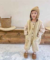 ボアオールインワン highking こども ビームス ベビー服 ロンパース highking 別注 テンダー オールインワン 2024 60 80cm
