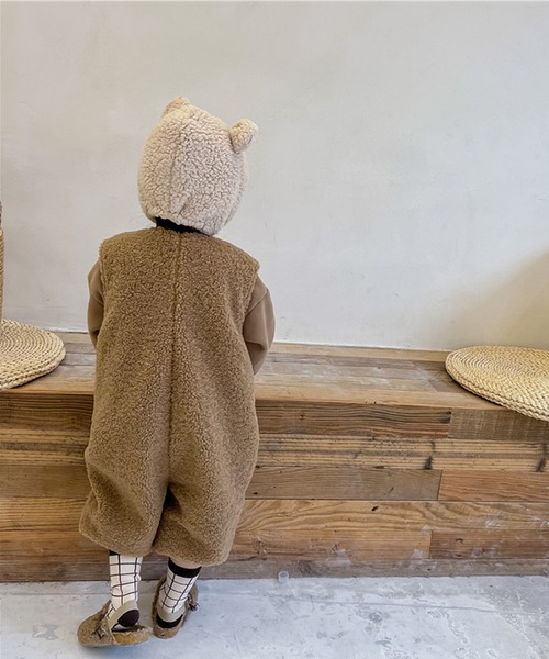 aimoha(アイモハ)の「【aimoha-KIDS-】子供服 前開きボアオールインワン(つなぎ/オールインワン・キッズ・ライトベージュ/ブラウン・80/90/100/110/120/130)」の11枚目の写真