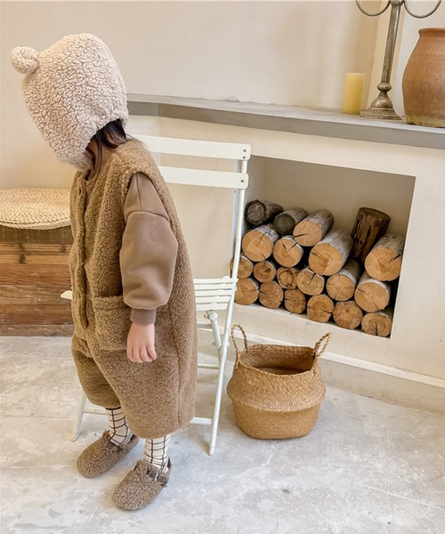 aimoha(アイモハ)の「【aimoha-KIDS-】子供服 前開きボアオールインワン(つなぎ/オールインワン・キッズ・ライトベージュ/ブラウン・80/90/100/110/120/130)」の12枚目の写真