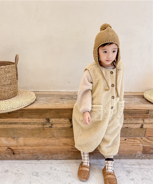 aimoha(アイモハ)の「【aimoha-KIDS-】子供服 前開きボアオールインワン(つなぎ/オールインワン・キッズ・ライトベージュ/ブラウン・80/90/100/110/120/130)」の16枚目の写真