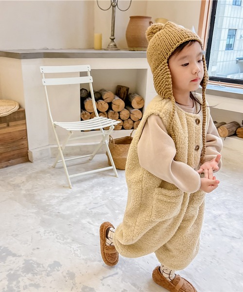aimoha(アイモハ)の「【aimoha-KIDS-】子供服 前開きボアオールインワン(つなぎ/オールインワン・キッズ・ライトベージュ/ブラウン・80/90/100/110/120/130)」の17枚目の写真