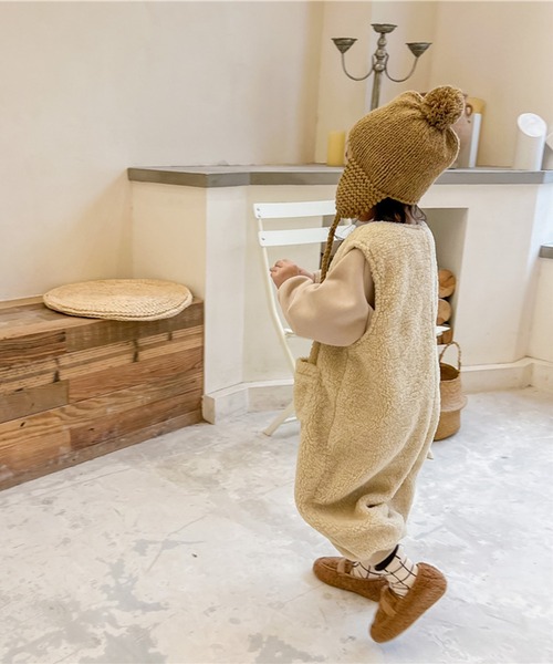 aimoha(アイモハ)の「【aimoha-KIDS-】子供服 前開きボアオールインワン(つなぎ/オールインワン・キッズ・ライトベージュ/ブラウン・80/90/100/110/120/130)」の18枚目の写真