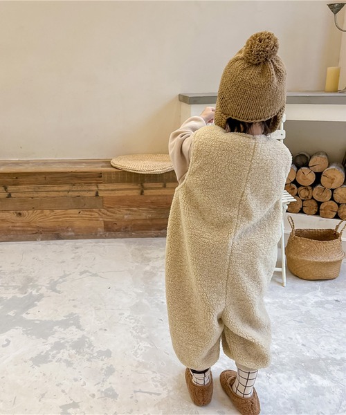 aimoha(アイモハ)の「【aimoha-KIDS-】子供服 前開きボアオールインワン(つなぎ/オールインワン・キッズ・ライトベージュ/ブラウン・80/90/100/110/120/130)」の20枚目の写真