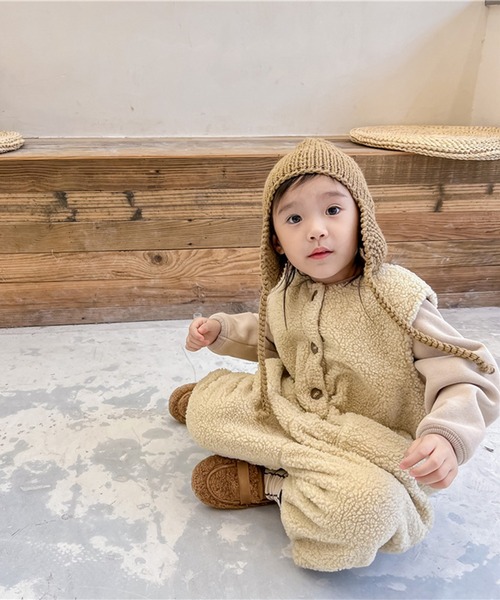 aimoha(アイモハ)の「【aimoha-KIDS-】子供服 前開きボアオールインワン(つなぎ/オールインワン・キッズ・ライトベージュ/ブラウン・80/90/100/110/120/130)」の22枚目の写真