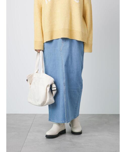 Lugnoncure（ルノンキュール）の「◎裏起毛デニムスカート（スカート・レディース・ブルー/ネイビー/ブラック・MEDIUM/LARGE）」の8枚目の写真