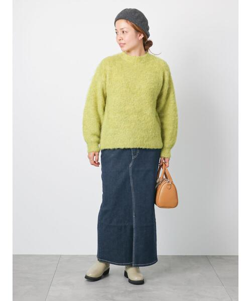 Lugnoncure（ルノンキュール）の「◎裏起毛デニムスカート（スカート・レディース・ブルー/ネイビー/ブラック・MEDIUM/LARGE）」の17枚目の写真