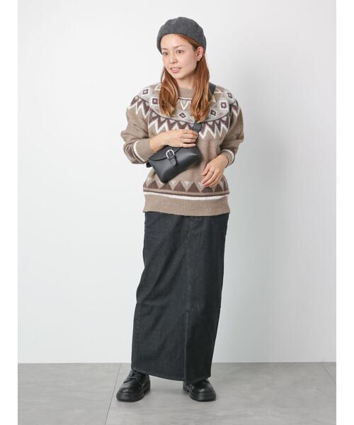 Lugnoncure（ルノンキュール）の「◎裏起毛デニムスカート（スカート・レディース・ブルー/ネイビー/ブラック・MEDIUM/LARGE）」の19枚目の写真