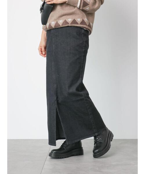 Lugnoncure（ルノンキュール）の「◎裏起毛デニムスカート（スカート・レディース・ブルー/ネイビー/ブラック・MEDIUM/LARGE）」の20枚目の写真